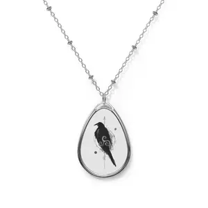 The Morrigan Crow Oval Necklace