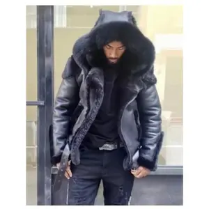 Men'S Faux Fur-Lined Hooded Winter Coat - Thickened Insulated Jacket with Full-Zip Closure, Short Length & H-Fit, Soft Pink Color, Casual Outerwear for Fall/Winter |   Beltless Design, Easy-Care Fabric (No Maintenance) |   Stylish Cold-Weather Outer Lay