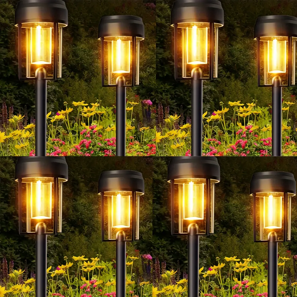 2/4/8pcs Solar Light Outdoor Set, 8pcs Bundle Of Bright Solar Path Lights with Rating Auto On/Off with 3000K Color Temperature Ideal for Garden Landscaping, Driveway & Pathway Lighting Christmas & New Year Garden Decorative Lights
