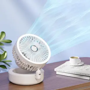 Portable Foldable Fan, Rechargeable Fan with Base Standing, Foldable Travel Fan with 1200mAh Battery for Bedroom Home Office