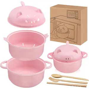 Ramen Cooker - 43oz Wheat Straw Microwavable Ramen Bowl with Strainer for Apartment Dwellers Who Love Noodles Thanksgiving tableware TikTokShopBlackFriday Christmas Gift