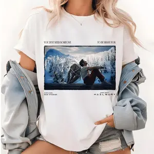 Sci-Fi Alien Graphic T-Shirt, Space Friendship Quote Tee, Funny Extraterrestrial Vintage Washed Oversized Heavyweight Cotton Unisex Shirt