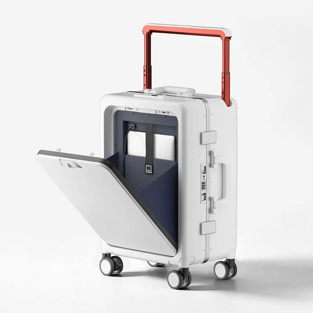 Front-Opening Carry-On Luggage, Innovative Wide-Handle Design, Carry-On/Checked Luggage, USB Charging Port, TSA-Approved Lock, Silent 360° Spinner Wheels With Brakes, Wet/Dry Separation Compartment, Scratch-Resistant & Durable Polycarbonate Material.