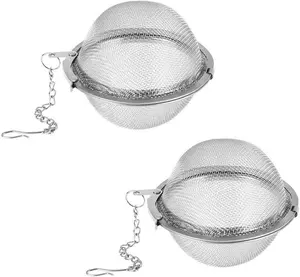 Tea Steeper, 2Pcs Mesh Tea Infuser Premium Tea Filter Tea Interval Diffuser with Extended Chain Hook for Brew Loose Leaf Tea and Spices & Seasonings