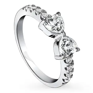 BERRICLE Sterling Silver Bow Tie Heart Promise Rings for Her, Cubic Zirconia CZ Ring