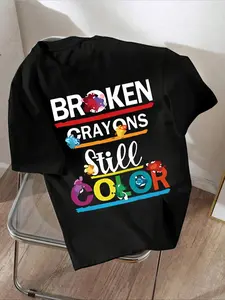 Women's Letter Print Round Neck Tee, Fashion Casual Crew Neck T-shirt for Daily Holiday Vacation Outdoor Wear, Ladies Clothes for All Seasons