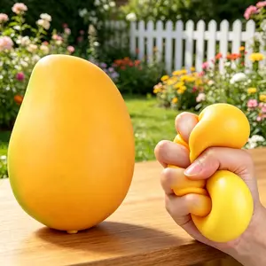 Soft Squishy Mango Stress Ball, Stretchy Simulation Fruit Sensory Toy, Slow Rise Fidget Cube for Desk Party Father’s Day Present,Mother’s Day Gift,Party gifts