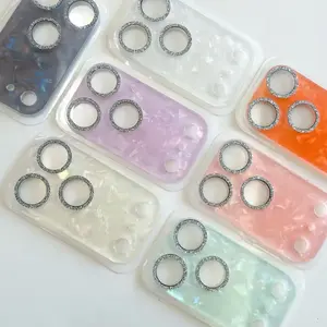 Iridescent Shining Rhinestone Camera Lens Protector for iPhone 17 Series Lens Film