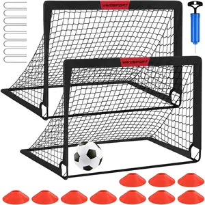 Kids Soccer Goals for Backyard Set - 2 of 4' x 3' Portable Soccer Goal Equipment, Pop Up Soccer Net with Soccer Ball, Soccer Set for Kids and Youth Outdoor Games, Sports, Play