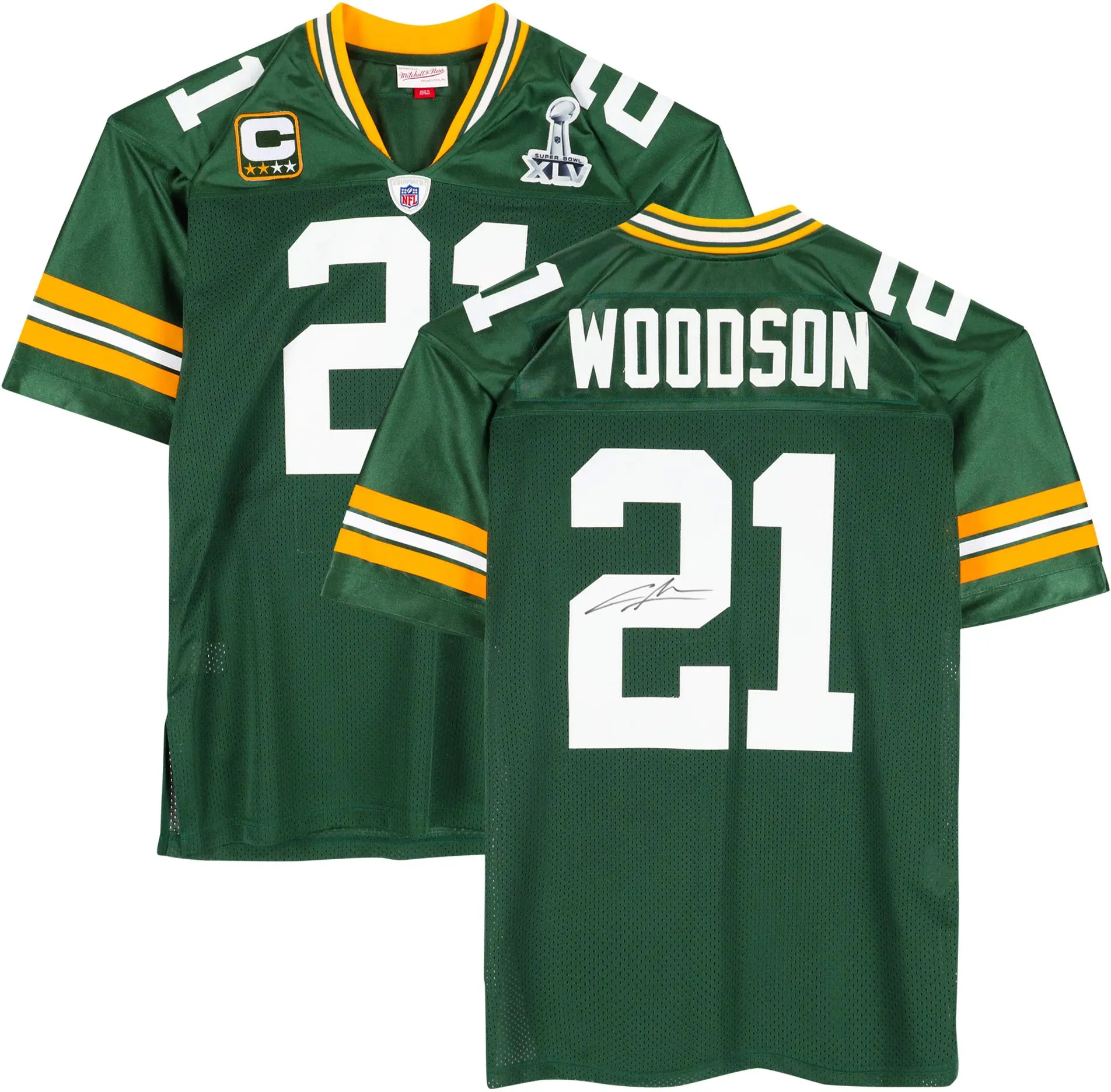 Charles Woodson Green Bay Packers Autographed Mitchell and Ness Green Authentic Jersey - Fanatics Authentic Certified