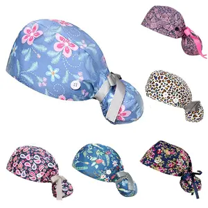 Adjustable Scrub Cap with Playful Prints - 6 Pack Breathable & Moisture  Beanie -Wicking Polyester, Machine Washable - Ideal for Nurses, Dentists, and Professionals