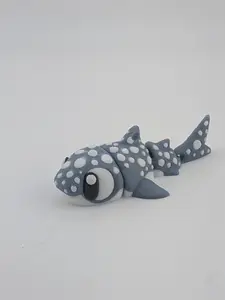 Mini Flexi Shark Keychain Accessory — Spotted and Grey