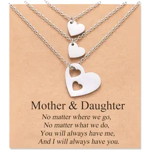 2/3pcs Mother Daughter Necklace Set Matching Heart Jewelry Mom Gifts