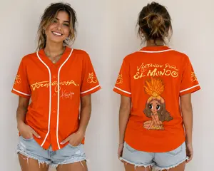 Orange Tropicoqueta Girl Doll Baseball Jersey, Viajando Por El Mundo Tropitour 2026 Shirt, Latina Music Dancer La Bichota Short Sleeve Country Music Shirt, Shirt, Gifts Fan Merch