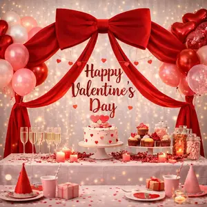 Christmas Tree Topper Decoration, Velvet Bow Ribbon for Indoor Home Room Decor, Party Valentine's Day Christmas Wall Hanging, Party Decoration Supplies