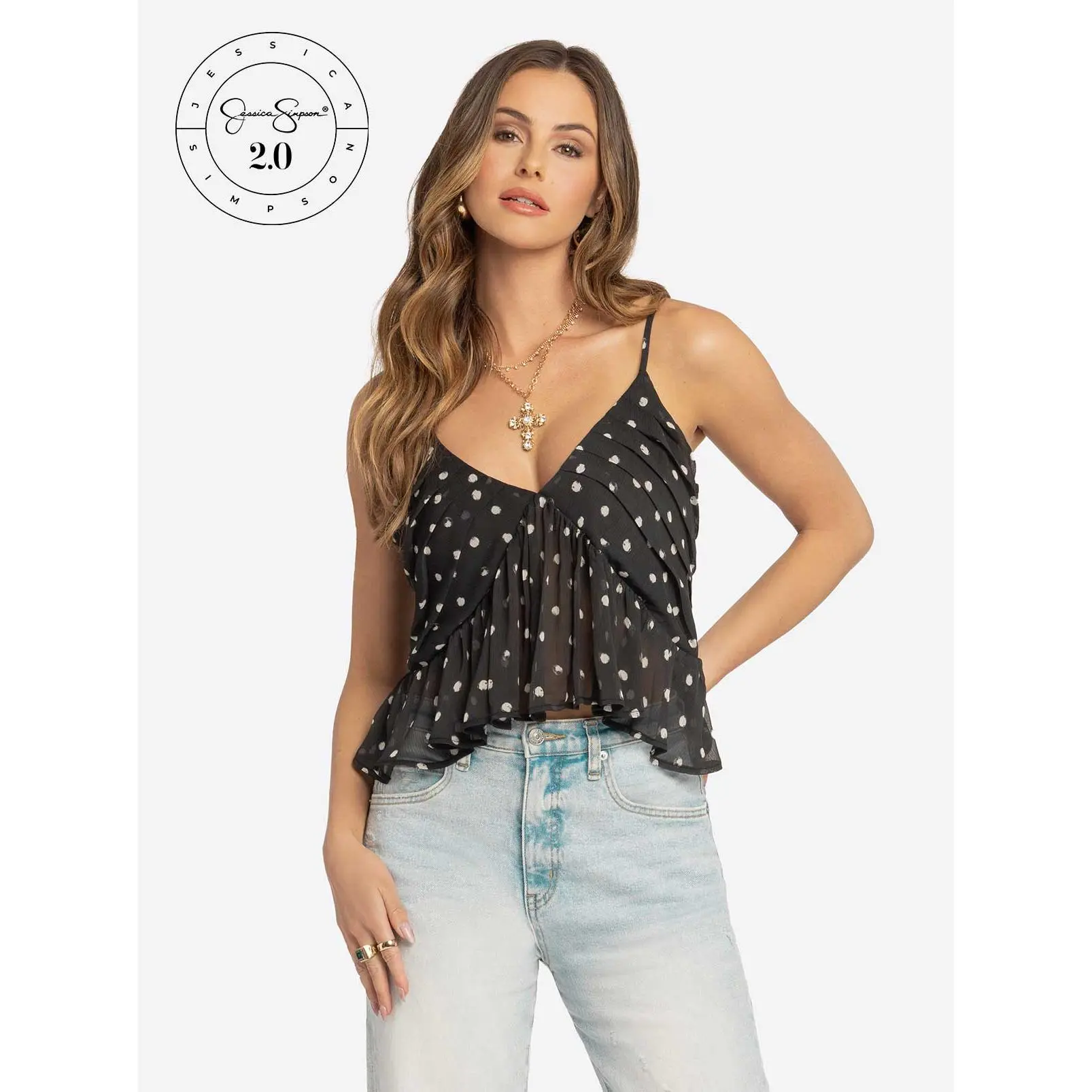 Jessica Simpson 2.0 Anais Cami in Tap Shoe-Polka Dot