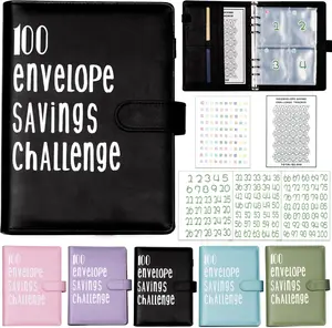 100 Envelopes Saving Challenge,Easy and Fun Way to Save $5,050, Savings Challenges Budget Book Binder with Cash Envelopes for Office,Home,School