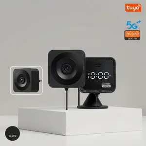 Zoall 3MP/2K Magnetic Window Security Camera, 5G&2.4GHz WiFi, Full-Color Night Vision, Real-Time Clock Display, Local Audio Recording, SD Card Support, No-Drill Mount, Wireless Indoor/Outdoor for Apartments