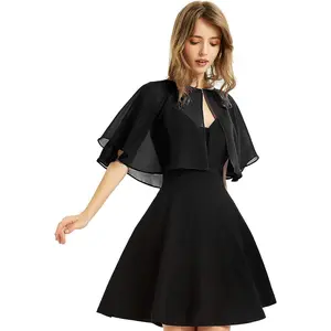 Women's Soft Chiffon Shawl Wraps Shrug for Evening Dress Wedding Cape Bolero Flapper Cover Up