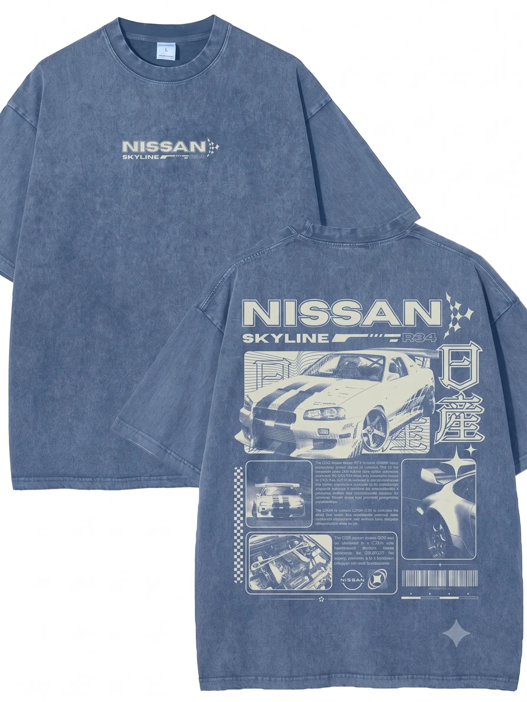 Vintage Acid Wash JDM Graphic Tee Men's Oversized Retro Drift Car Print Streetwear Top. Premium Cotton Casual Short Sleeve Summer Shirt Aesthetic Japanese Auto Racing Clothing Y2K Style Tops For Car Enthusiasts And Mechanics Hip Hop Daily Wear Men Outfit