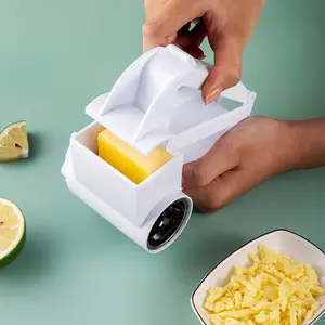 Handheld Mini Rotary Cheese Grater Shredder with Stainless Steel Drum for Grating Hard Nuts Kitchen Gadgets