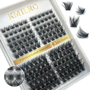 Kmilro Lash Clusters 144 Pcs Cluster Lashes DIY Eyelash Extensions C D Curl 10-16mm Mega Volume Fluffy Individual Lashes Wispy Eyelashes DIY at Home (Volume, 0.07C-10-16mm Mix)