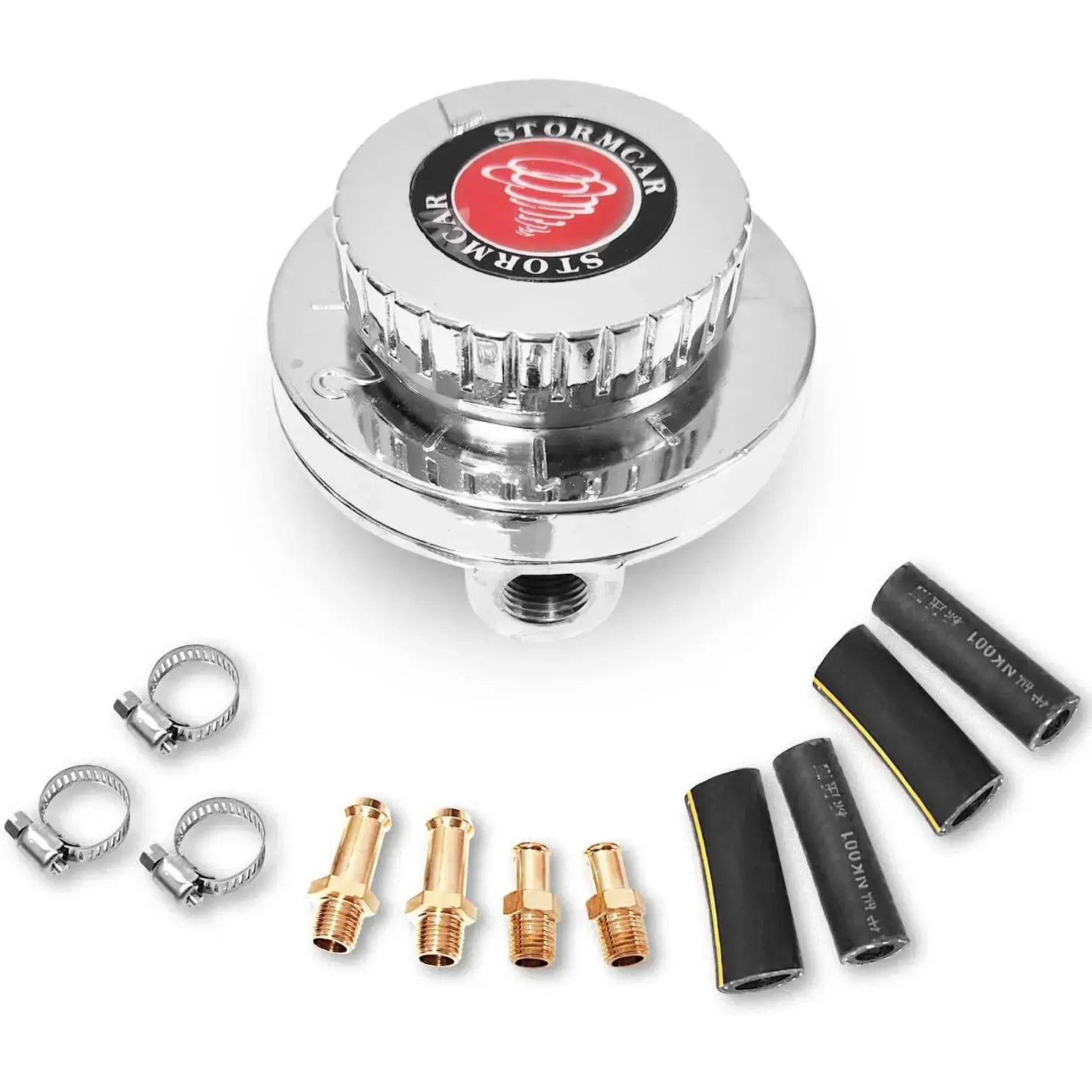 Universal Carburetor Fuel Pressure Control Kit, Adjustable 1‑6 PSI, Complete Hoses and Clamps Set, Heavy‑Duty Metal Build for Single & Twin Carburetor Setups