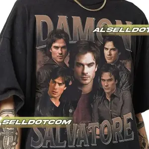 Damon Salvatore Vintage Shirt, vampire diares merch, team damon shirt, gift for fan X19