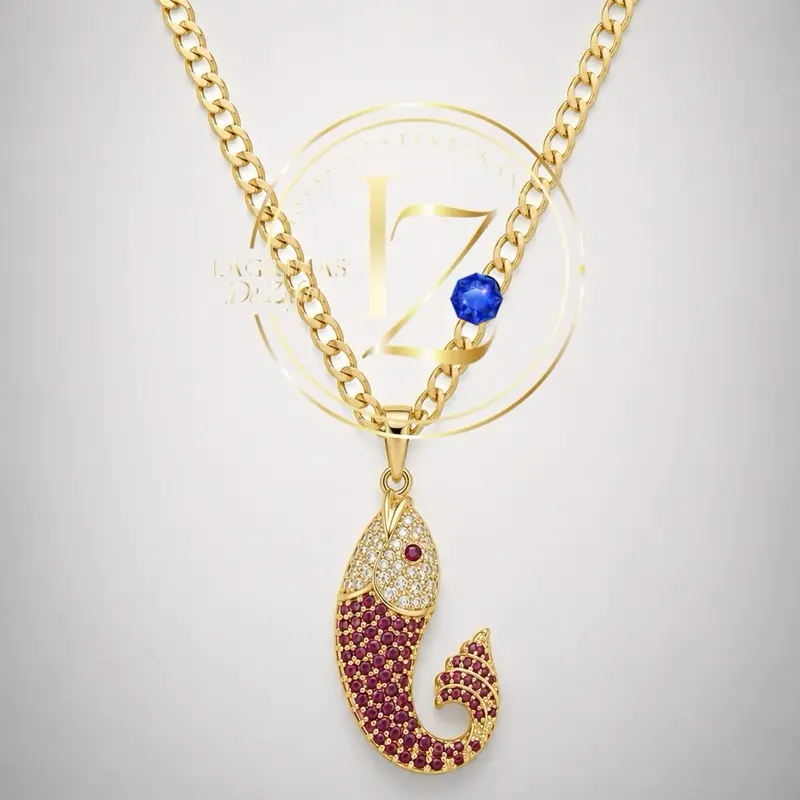 Hot Pink Dolphin Pendant with 4 mm Cuban Chain - Elegant Jewelry Piece for Women
