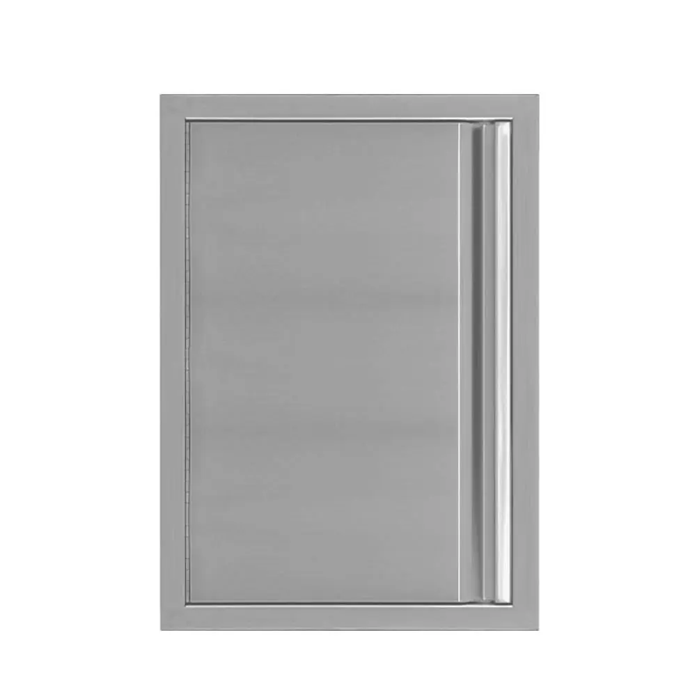 Garvee Stainless Steel Double Access Outdoor Kitchen Door, 17W x 24H in - Ergonomic, Abrasion-Resistant, Weather-Resistant for BBQ Grilling Station, Outdoor Cabinets with 6 Built-In Hanging Holes & Effortless Installation