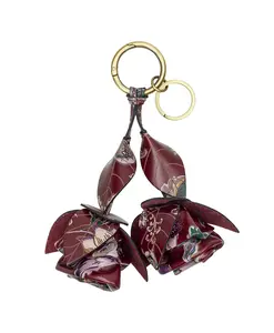 Laced Rose Bag Charm - European Floral Tapestry
