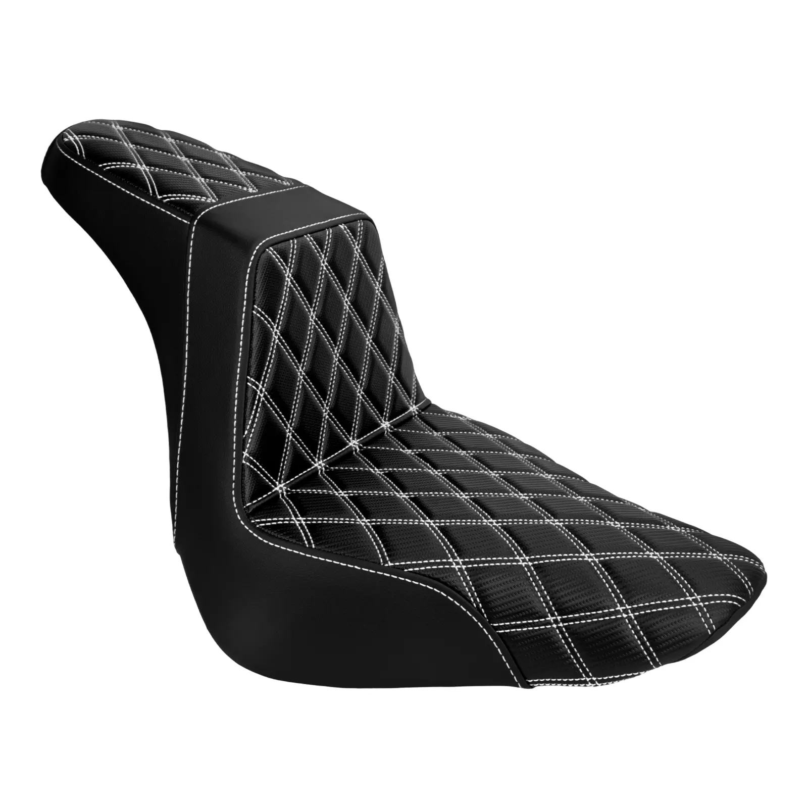 2-Up Driver Passenger Motorcycle Seat, Fit For Softail Motorcycles 2018-2025, Black PU Leatherwith Multi-Color, Soft Sponge Padding, Argyle Diamond Stitching, Comfort Retro Style,Automotive Interior