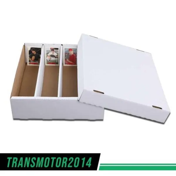 5000 COUNT CORRUGATED CARDBOARD TRADING CARD BASEBALL COIN SLAB STORAGE BOX 4ROW Upgraded Version Organizer Holder G-PLUS
