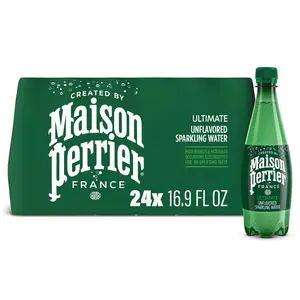 Maison Perrier Ultimate Unflavored Sparkling Water 16.9 fl oz 24 pk Beverage with Best Bubbles & Naturally Occurring Electrolytes
