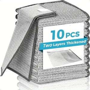 40  pieces  multipurpose  wire  miracle single layer 20 Counts single layer Dishwashing Rags，Multipurpose Non-Scratch Wire Dishcloths for Wet and Dry Use, Reusable Wire Cleaning Cloths for Kitchen, Sinks, and Pans Silver Removable, Washable & More