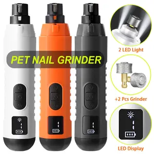 Pet Electric Nail Grinder with LED Lights, 5 Speeds Adjustable Dog Cat Paw Care Tool, Painless Pet Grooming Trimmer, Safe Claw Maintenance Kit