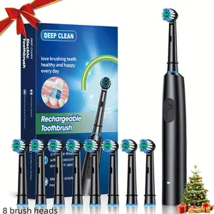 Rotating Sonic Electric Toothbrush with Multiple Modes, 8 Brush Heads, Deep Cleaning, Soft Multi-Layer Rotation, Ipx7 Waterproof