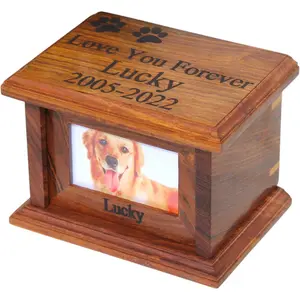 Wooden Pet Urns for Dogs and Cats Ashes No-Text Pet Memorial Keepsake for Animals