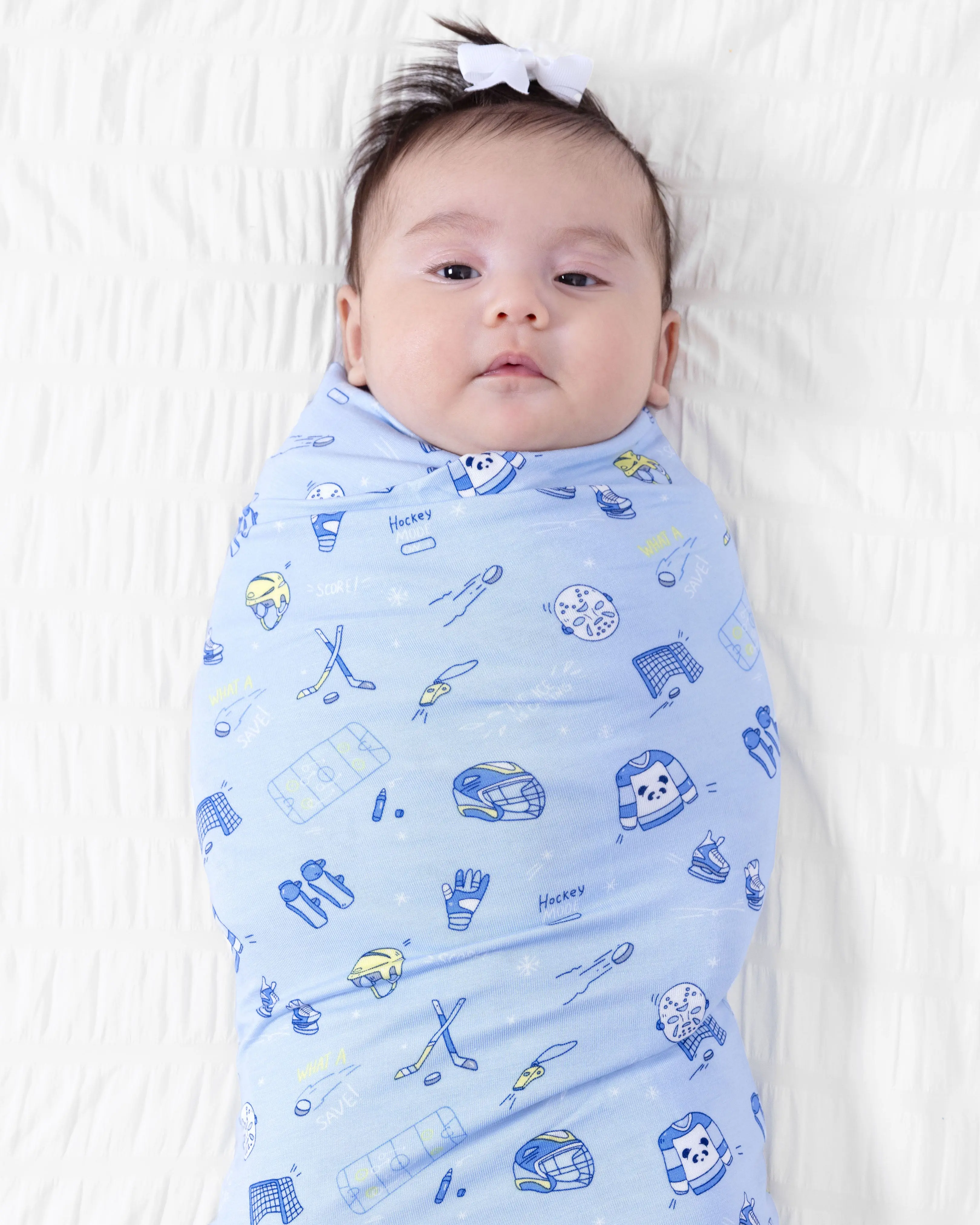 Hockey Bamboo Swaddle & Beanie Set