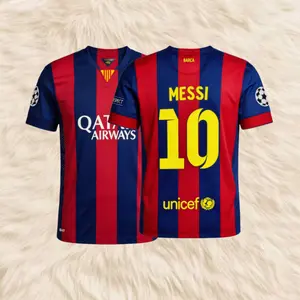 1415 Home Short Sleeve Top Lionel Messi No.10 Retro Soccer Jerseys Quick Drying
