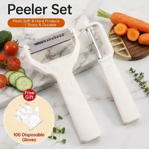 2-in-1 Vegetable Peeler, Multifunctional Fruit Peeler & Grater, Kitchen Shredding Tool for Vegetables & Fruits