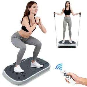FIZCKEOM Vibration Plate Exercise Machine for Home Workouts, Whole Body Exercise Platform with Resistance Bands, 265 lbs Capacity, Fitness Equipment for Men and Women