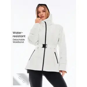 GLOWMODE Water-Resistant Windbreaker-Style Fiitted Hip Length Removable Elastic Waistband Adjustable Hood Jacket Outdoor Hiking