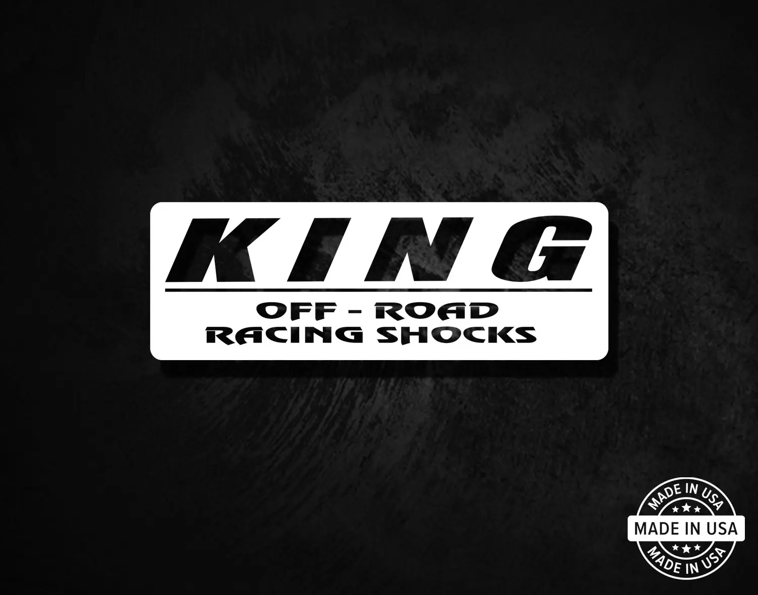 King Off-Road Racing Shocks Decal, Vinyl Die Cut Sticker, Made In USA