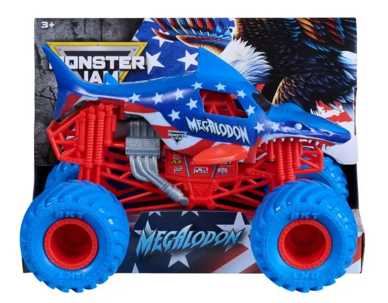 Monster Jam Megalodon Stars & Stripes Collectible Monster Truck, 1:24 Scale Monster Jam Megalodon Stars & Stripes Collectible Monster Truck, 1:24 Scale
