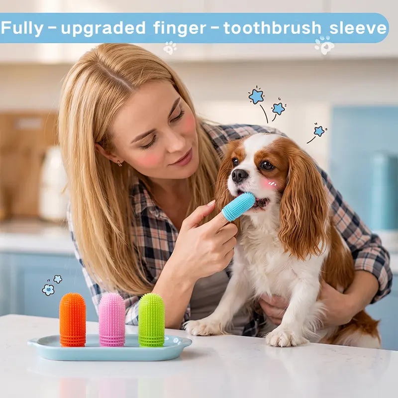 Dog Finger Toothbrush, 3-Pack Finger Toothbrush for Dogs, Upgraded Pet Tooth Brushing Kit, A Fun Dog Teeth Cleaning Tool that Also Doubles as A Gum Massage, Suitable for Medium and Large Dogs.