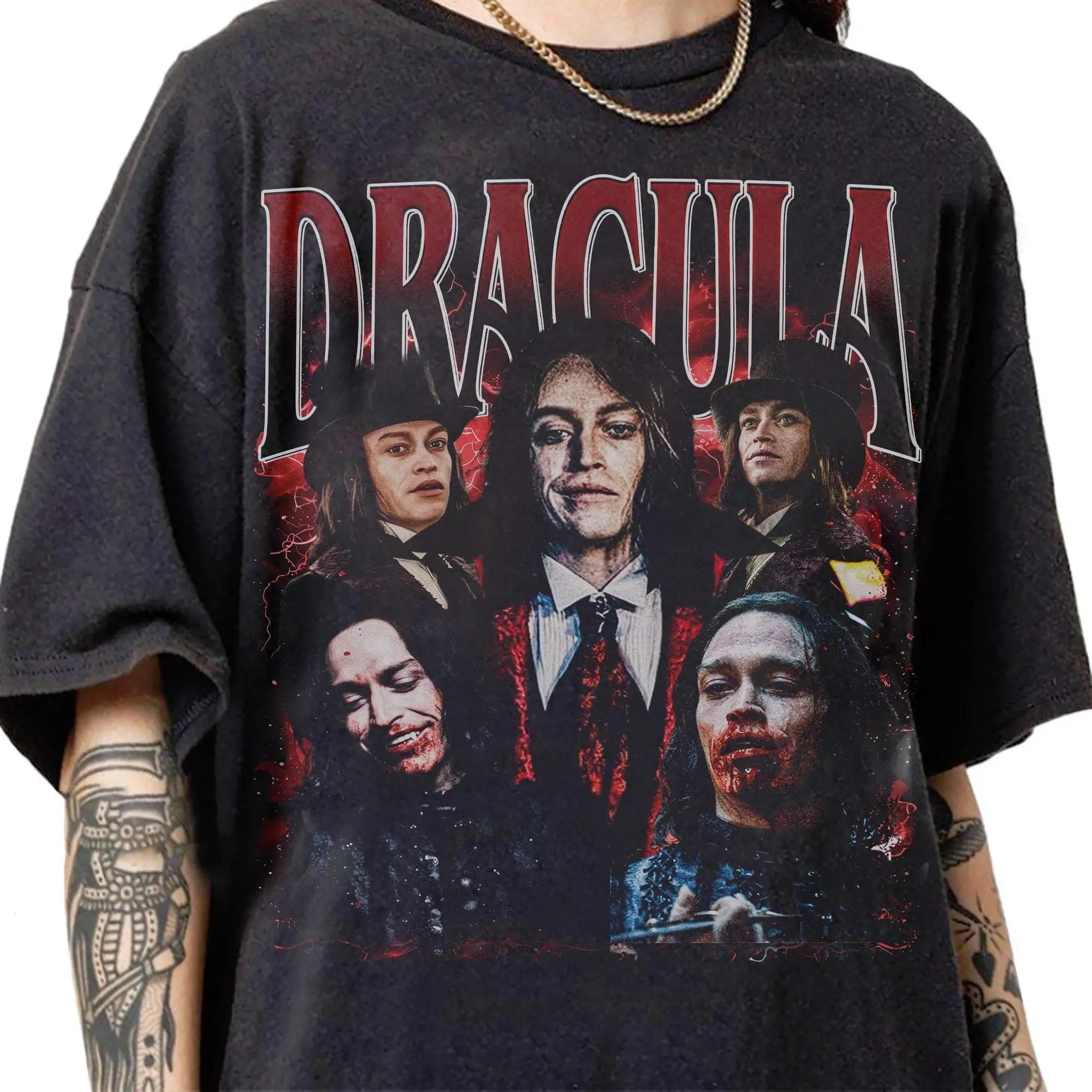 Dracula Vintage 90s Bootleg T-Shirt Dracula A Love Tale Gift Shirt Dracula Movie 2025 Shirt Retro Dracula A Love Tale Streetwear Tee