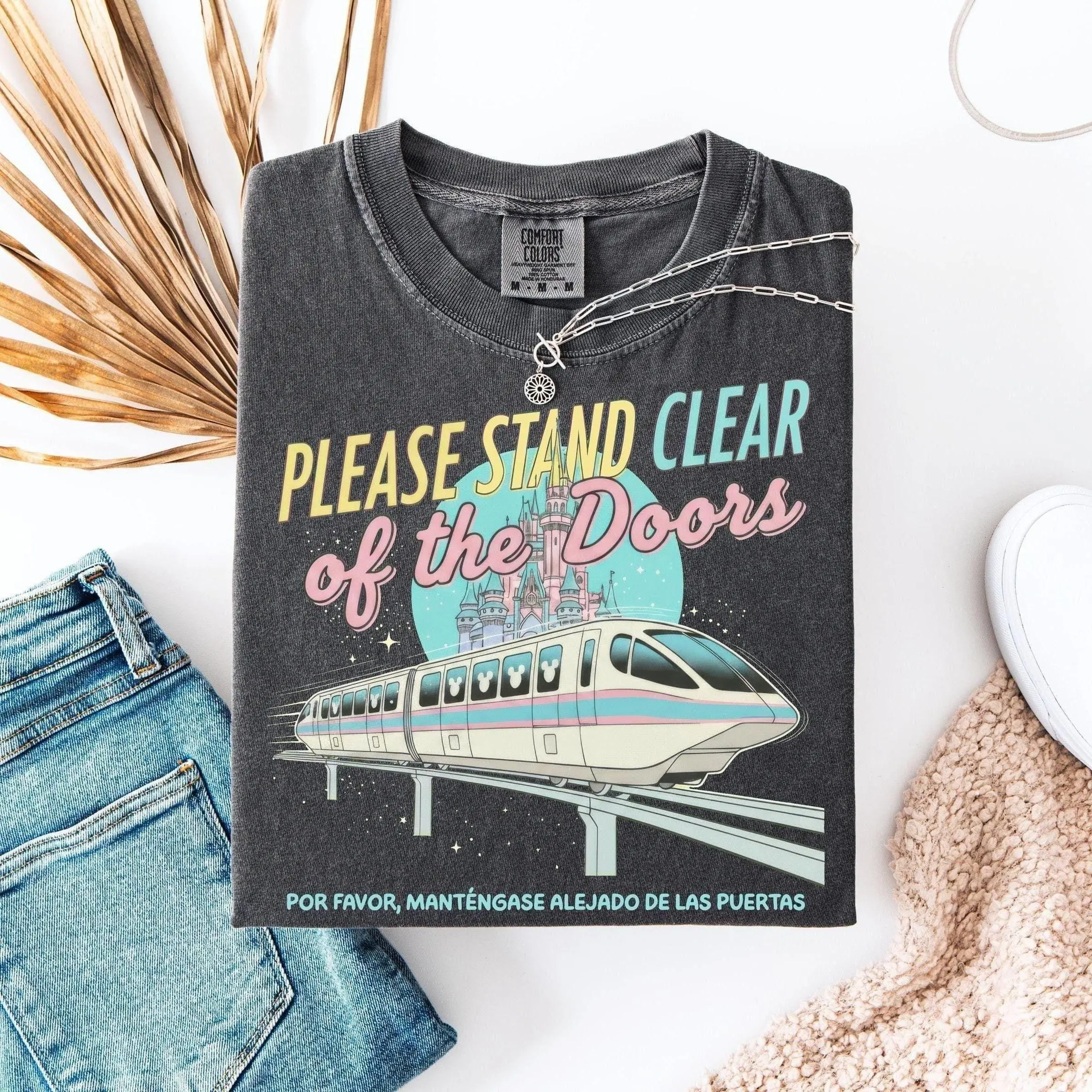 Comfort Color WDW Please Stand Clear of the Doors Shirt, Inspired Monorail Quote Tee, WDW Magic Kingdom Retro Trip Shirt