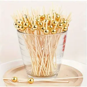 Eco-Friendly Bamboo Fruit Forks, 200pcs/100pcs/50pcs/20pcs/10pcs, Kitchenware, Utensils, Perfect for Wedding Buffet Dessert Sticks, Valentine's Party Supplies