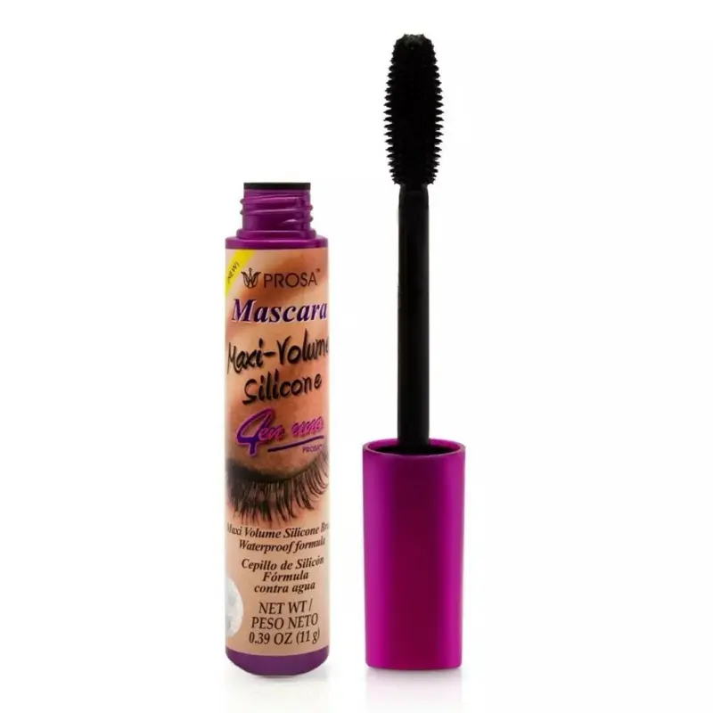 Prosa Maxi-Volume Silicone Mascara 13ml - Professional Waterproof Cosmetic, Volumizing Formula with Natural Oils for Intense Eyelashes Volume, Conditioning and Flawless Look